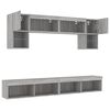 vidaXL 6 Piece TV Wall Units with LED Gray Sonoma Engineered Wood
