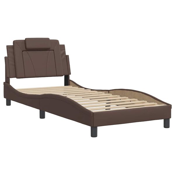 vidaXL Bed Frame "Viana" without Mattress Brown 31.5"x78.7" Faux Leather