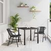 vidaXL Garden Dining Set 3 pcs Black Powder-Coated Steel