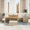 vidaXL Garden Sofa Set Height-Adjustable 9 pcs Beige poly rattan