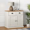 vidaXL Sideboard White Solid Pine Wood Compact Sideboard Rectangular