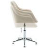 vidaXL Dining Chair Cream Fabric Adjustable height, compact Swivel