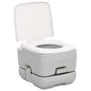 vidaXL Portable Camping Toilet Grey and White 10+2.6 gal HDPE