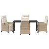vidaXL Garden Dining Set 5 pcs Beige poly rattan