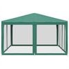 vidaXL Party Tent Green HDPE (High-Density Polyethylene), Powder-Coated Iron