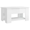 vidaXL Coffee Table High gloss white Engineered wood Medium Convertible