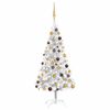 vidaXL Artificial Pre-lit Christmas Tree with Ball Set Silver 59.1" PET