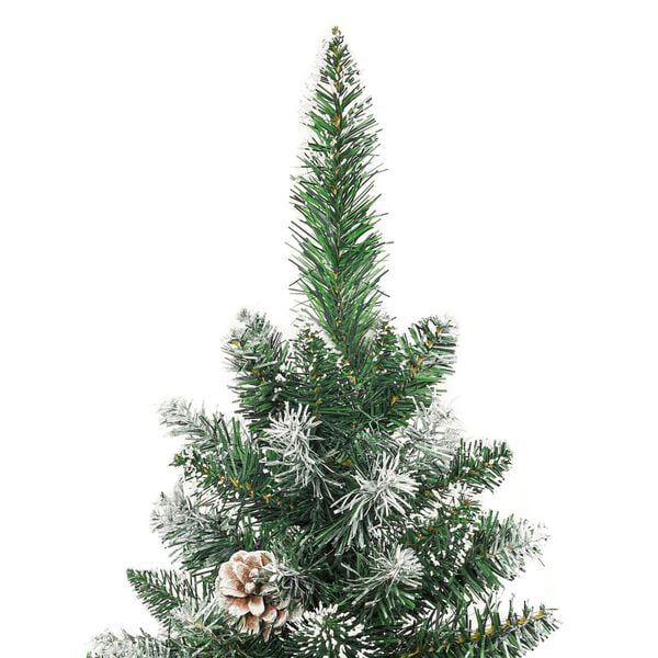 vidaXL Christmas Tree Green and white PVC Slim Decorative Inlays