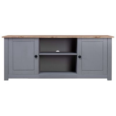 vidaXL TV Stand Gray 47.2"x15.7"x19.7" Solid Pine Wood Panama Range