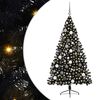 vidaXL Artificial Pre-lit Christmas Tree Black 70.87 in PVC