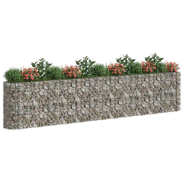 vidaXL Gabion Raised Bed Silver Galvanized Iron Large Durable