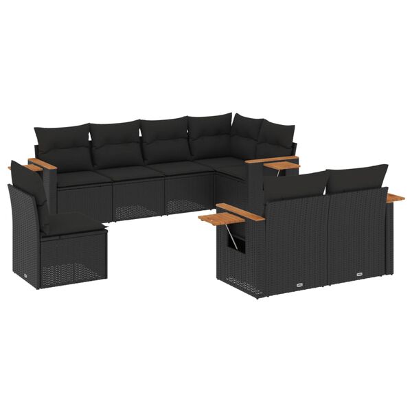 vidaXL Garden Sofa Set Black
