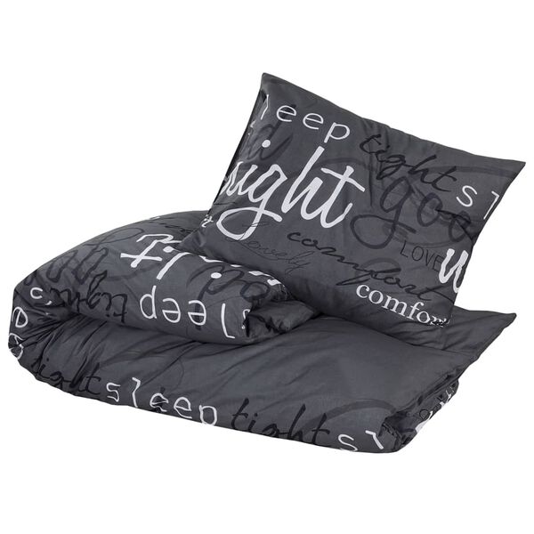 vidaXL Duvet Cover Set Set of 2 Black 100% Cotton 94.5x86.6 in