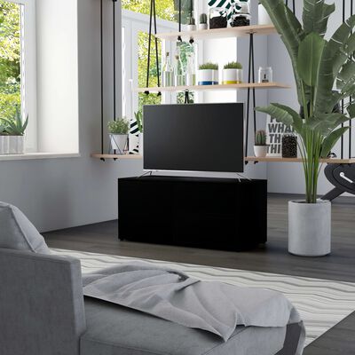 vidaXL TV Stand Black 31.5"x13.4"x14.2" Engineered Wood