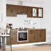 vidaXL Kitchen Cabinet Set Brown oak Engineered wood, Glass 8-piece