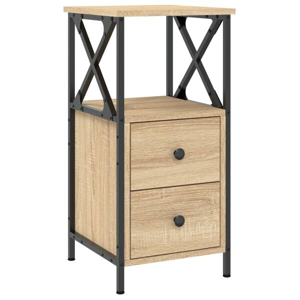 vidaXL Bedside Cabinet Sonoma Oak Engineered Wood Compact