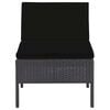vidaXL Garden Lounge Set Black Poly rattan, powder-coated steel