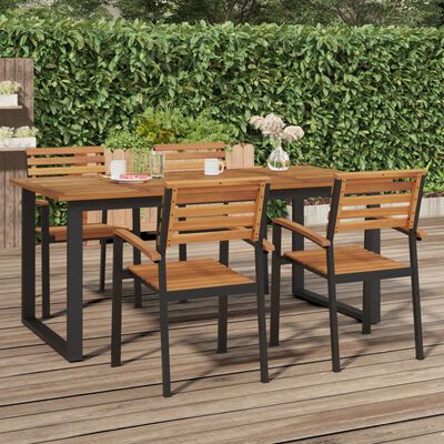 vidaXL Patio Table with U-shaped Legs 70.9"x35.4"x29.5" Solid Wood Acacia