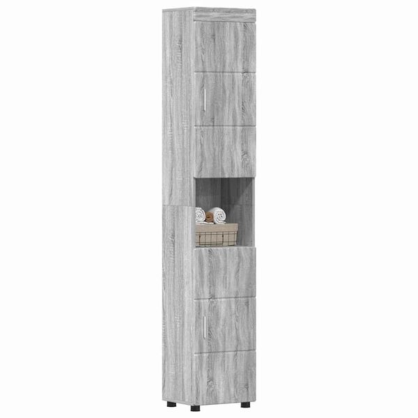 vidaXL Bathroom Cabinet Set TULUM Grey Sonoma 14.57 x 12.40 x 79.92 in