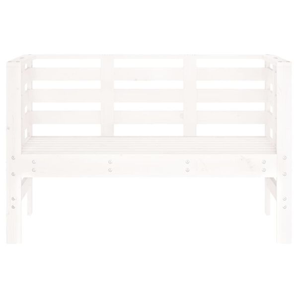 vidaXL Garden Bench White Solid pine wood 43.9 x 21.0 x 28.0 in Durable