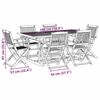 vidaXL Garden Dining Set Brown Solid Acacia wood 7 Piece Set Foldable
