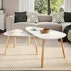 vidaXL Coffee Table Set of 2 White Solid pinewood, MDF Medium Durable