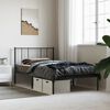 vidaXL Bed Frame Black Powder-Coated Steel Twin Bed Frame Rectangular