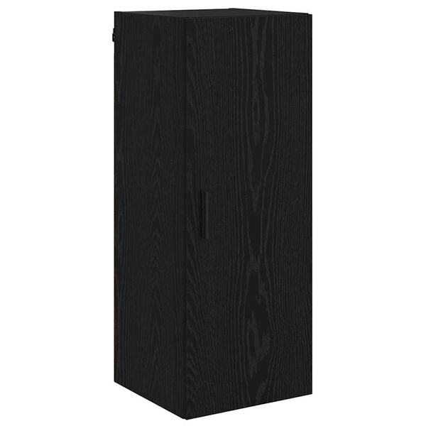 vidaXL Wall Mounted Cabinet Black Oak 13.58 x 13.39 x 35.43 in