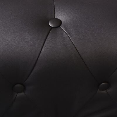 vidaXL Chesterfield Corner Sofa 6-Seater Artificial Leather Black