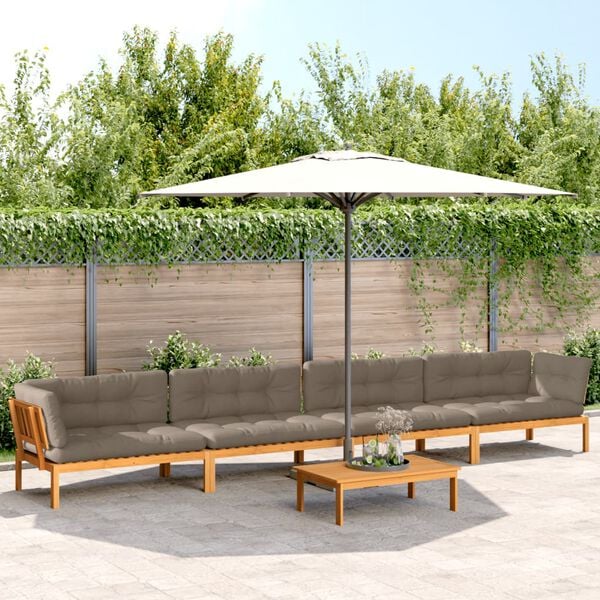 vidaXL Patio Pallet Sofa Set Natural Wood