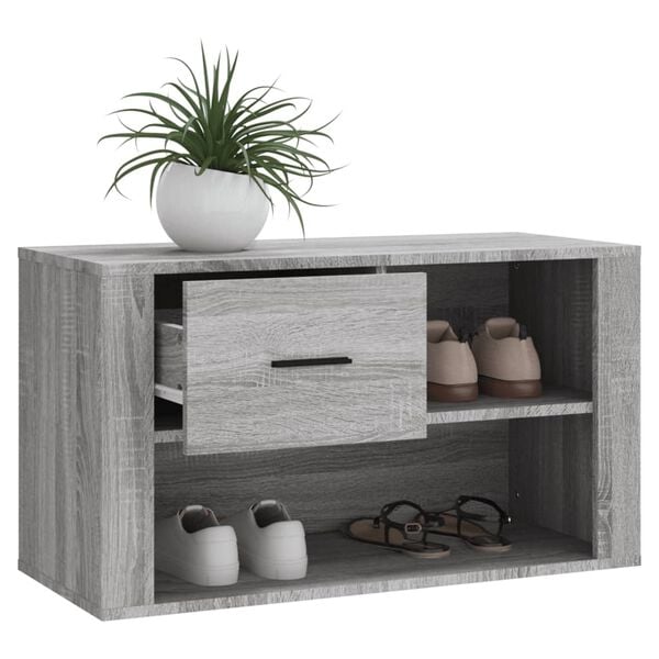 vidaXL Shoe Cabinet Gray Sonoma Engineered wood Medium Shoe Cabinet