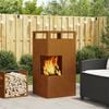 vidaXL Fire Pit Brown 19.69 x 19.69 x 39.37 in Steel