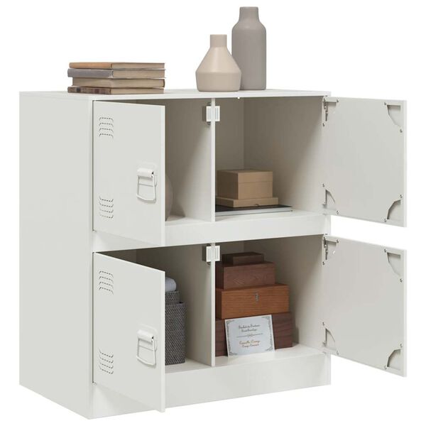 vidaXL Sideboard White Cold-rolled steel Medium Sideboard Rectangular