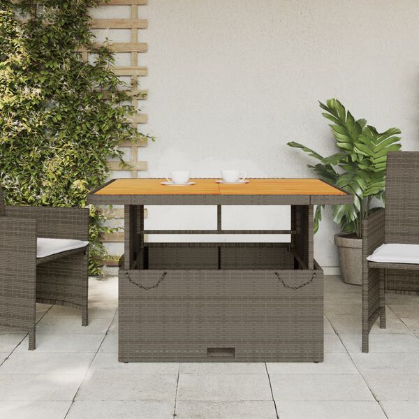 vidaXL Garden Table Grey and brown