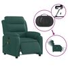 vidaXL Electric Massage Recliner Chair Dark Green Fabric Medium