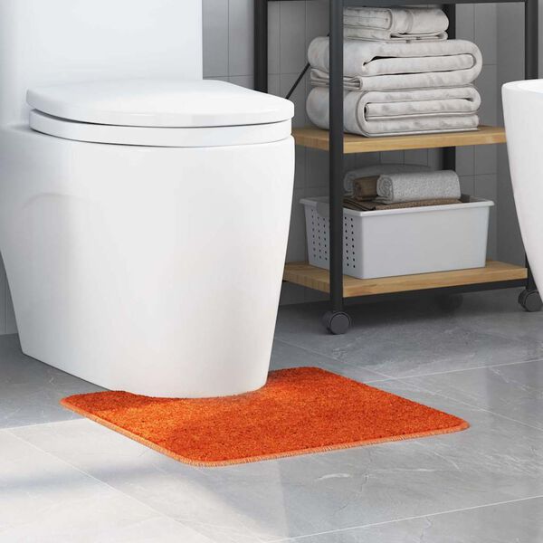 vidaXL Anti-slip Bath Mat with Toilet Cut Orange 19.7" x 19.7" PP