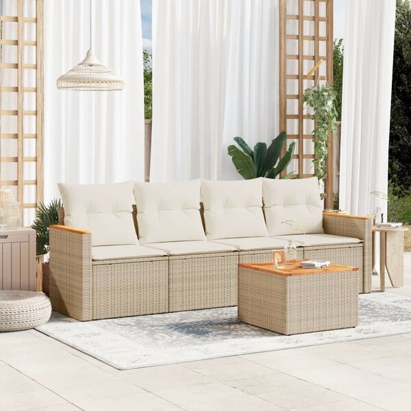 vidaXL Garden Sofa Set Beige