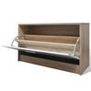 vidaXL Shoe Cabinet Oak and White Engineered Wood, Plastic, Aluminum Alloy