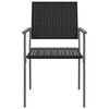 vidaXL Garden Chair Set of 6 Black PE rattan, powder-coated steel Medium