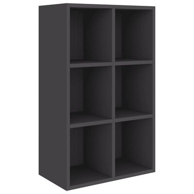 vidaXL Book Cabinet/Sideboard Gray 26"x11.8"x38.6" Engineered Wood