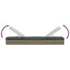 vidaXL Sunbed Grey PE Rattan Large Adjustable Armrests