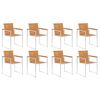 vidaXL Patio Chairs 8 pcs with Cushions Solid Acacia Wood