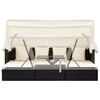 vidaXL Patio Sun Lounger Black and Cream White Poly Rattan, Polyester, Steel