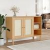 vidaXL Sideboard Brown Solid pine wood, engineered wood, poly rattan