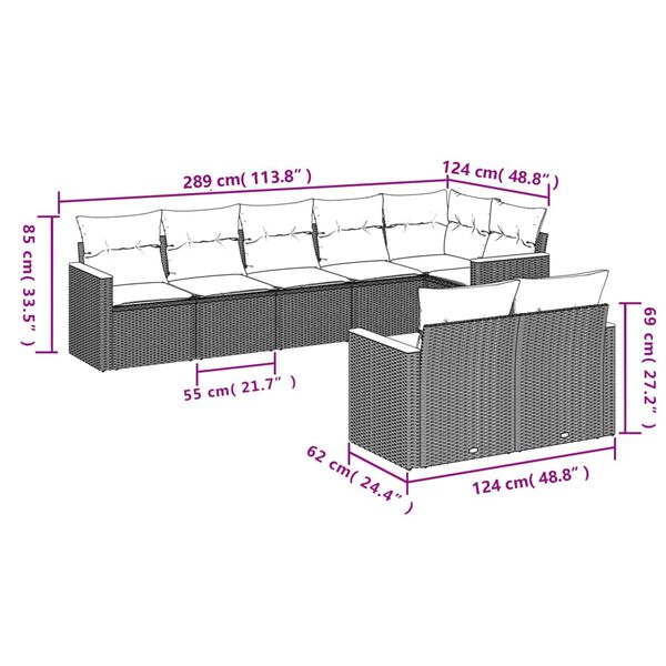 vidaXL Garden Sofa Set Beige
