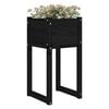 vidaXL Planter Black Solid Pine Wood Medium Decorative Inlays Planter