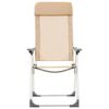 vidaXL Folding Camping Chairs 2 pcs Cream Aluminum