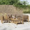 vidaXL Garden Lounge Set Taupe Bamboo Medium Modular Garden Lounge Set