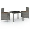vidaXL Outdoor Dining Set Black and Grey