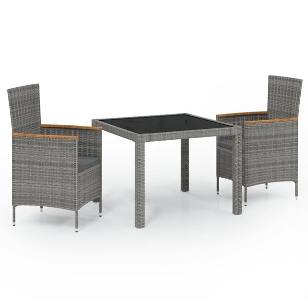 vidaXL Outdoor Dining Set Black and Grey